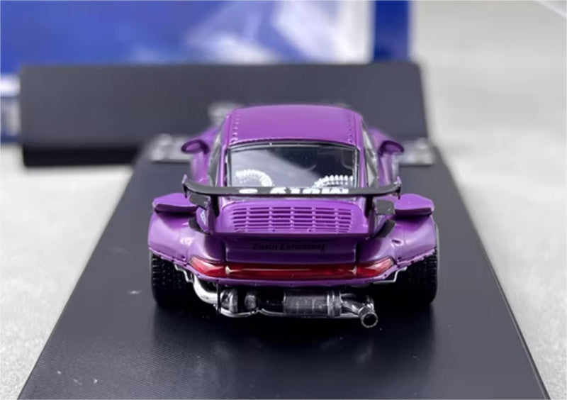 SW Porsche RWB 993 Rotana Matte Purple Race Track Special Edition No.18 Limited Edition 499PCS ONLY 1:64 car Pre-built Model view6