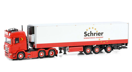 WSI  SCANIA R NORMAL CR20N 6X2 TWIN STEER REEFER TRAILER - 3 AXLE Schrier Internationaal Transport 1:50 Truck Pre-built Model