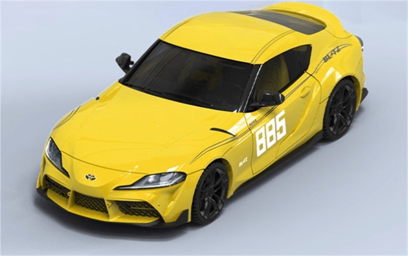 Original Model Toyota Supra A90 BLTZ #885 Yellow 1:64 car Pre-built Model view6