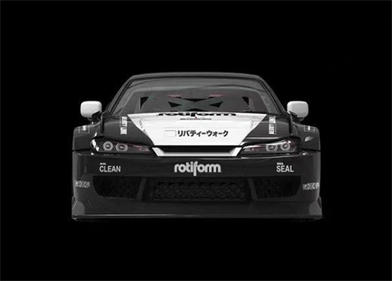 TimeMicro Nissan S15 SILVIA #2 LBWK Black Regular Version Limited Edition 2000PCS ONLY 1:64 car Pre-built Model view3