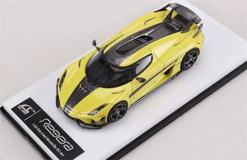 1:64 Koenigsegg Regera Carbon fiber lemon yellow SC ART DIECAST Civil Car Model
