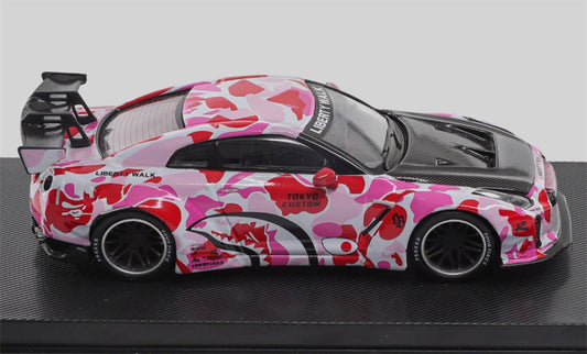 mymodelcollect Nissan GT-R R35 LBWK Limited Edition Pink 1:64 Car Pre-built Model view2