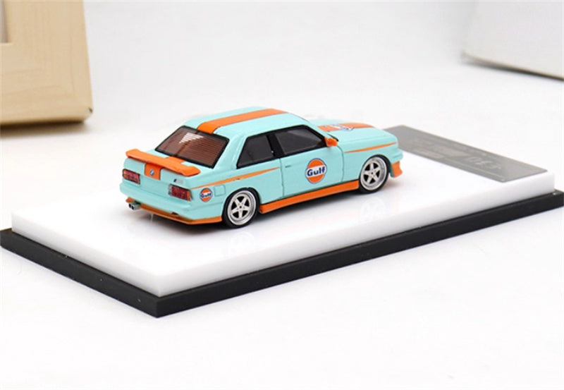 ScaleMini BMW M3 first generation E30 low slung sports car Gulf coating Limited Edition 499PCS ONLY 1:64 Car Pre-built Model view4