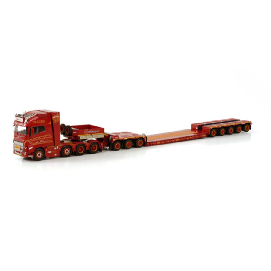 WSI  VOLVO FH5 GLOBETROTTER XL 8X4 LOWLOADER - 5 AXLE + DOLLY 3 - AXLE VALLEM 1:50 DIECAST Truck Lorry