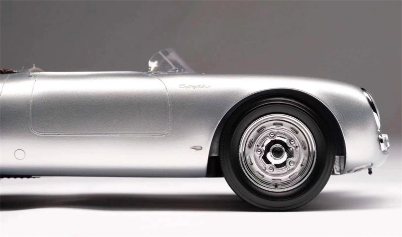 1:18 Porsche 550 SPYDER Silver Amalgam convertible Resin Car Model view10