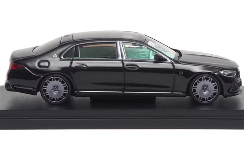 Almost Real BRABUS S850 Maybach Masterpiece 2023 Obsidian Black -Green interior 1:64 Car Pre-built Airliner Model Display view4