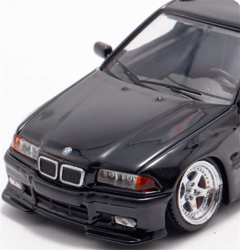 Mortal Third Generation BMW 3 Series E36 Four-Door Touring Black Lowered Version Limited Edition 499PCS ONLY 1:64 Car Pre-built Model view7