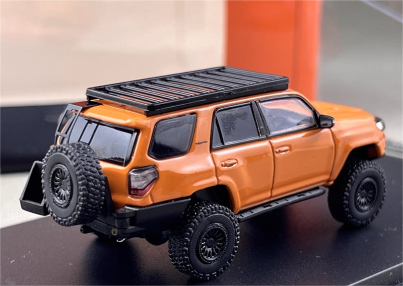 GCD Toyota 4Runner TRD PRO Overland SUV Modified Version Orange w/ 18 Parts LHD 1:64 Car Pre-built Model view6