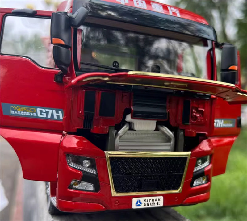 Sinotruk HOWO Sitrak G7H tractor trailer Red 1:24 Truck Pre-built Model