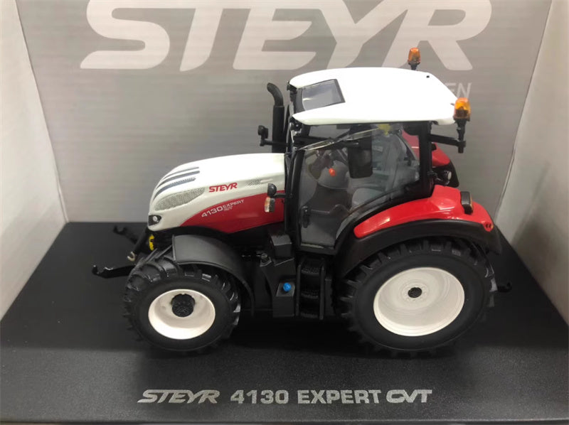 Universal Hobbies STEYR 4130 EXPERT CVT Agricultural tractor white/Red 1:32 Truck Pre-built Model