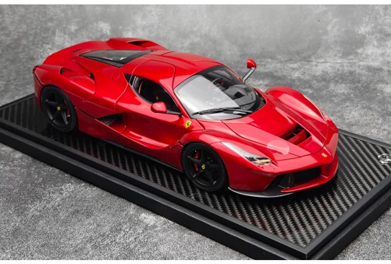 1:18 Ferrari LaFerrari  Metal Red - Black Wheel - Carbon Fiber Base BBR MODELS Limited Edition DIECAST Model