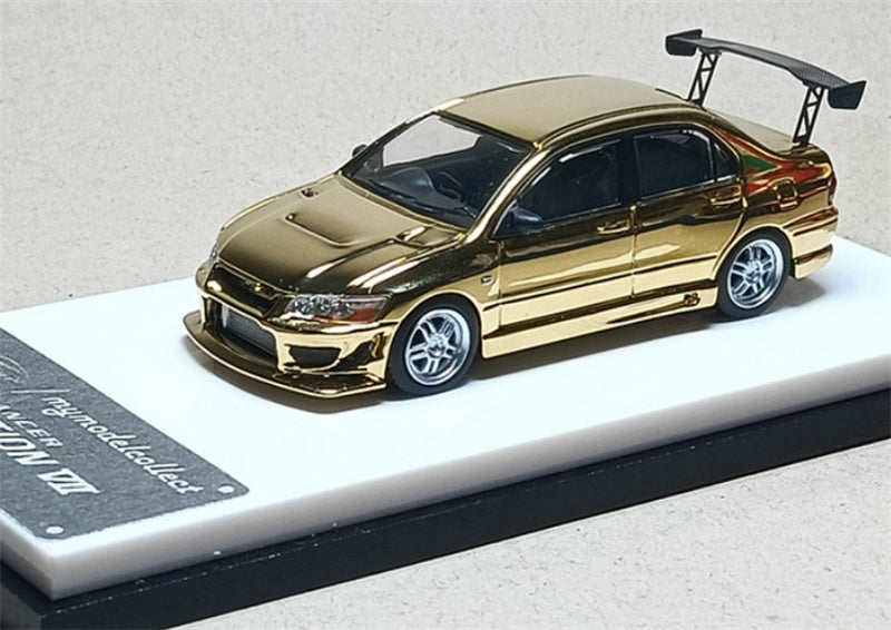 mymodelcollect Mitsubishi Lancer Evolution EVO VII four door sports car Limited Edition 999PCS ONLY gold plating 1:64 Car Pre-built Model view1