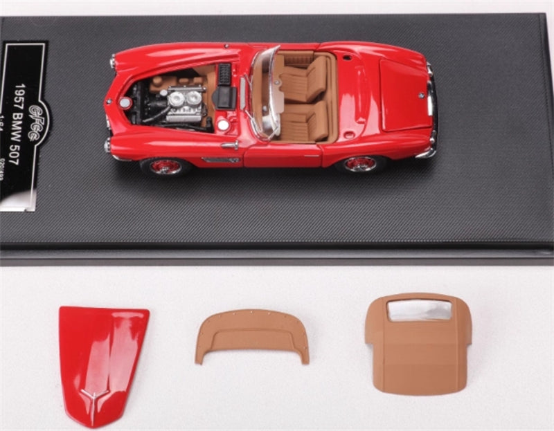 GFCC BMW 507 Roadster Retro Car 1957 Red Convertible Softtop 1:64 car Pre-built Model view5
