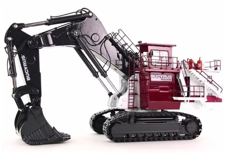BYMO Bucyrus RH340B mining excavator backhoe White Black 1:50 Truck Pre-built Model