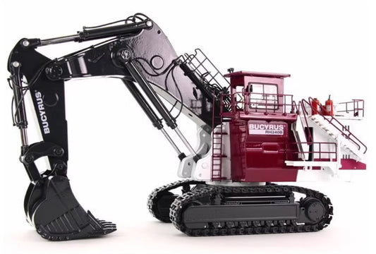 BYMO Bucyrus RH340B mining excavator backhoe White Black 1:50 Truck Pre-built Model