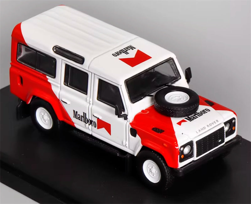 Master Land Rover Defender 110 Marlboro Painting Regular Edition 1:64 Car Pre-built Airliner Model Display view1