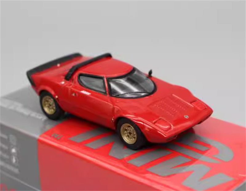 MINIGT Lancia Stratos HF Stradale Rosso Arancio left-hand drive red color box packaging 1:64 Car Pre-built Model view4