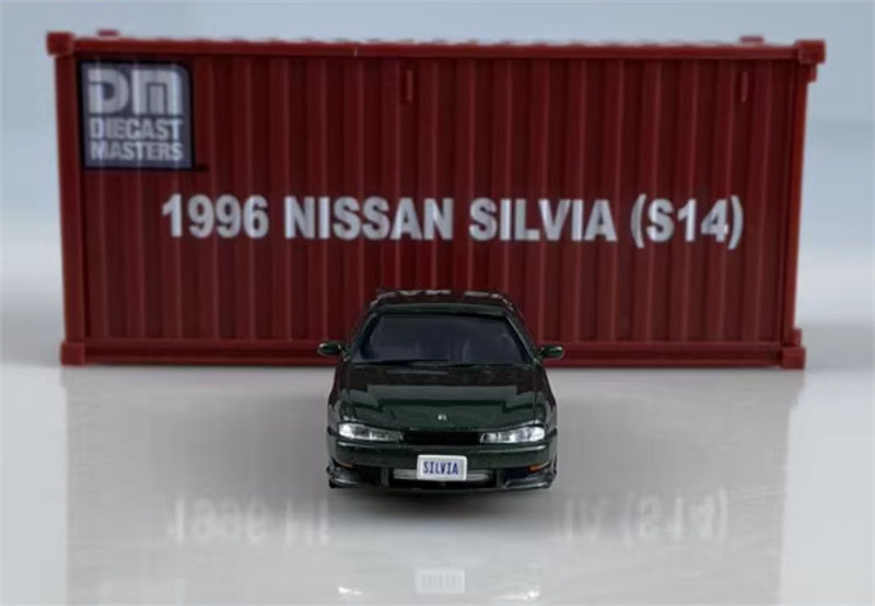 CATERPILLAR NISSAN SILVIA S14 green Right hand drive 1:64 Car Pre-built Model