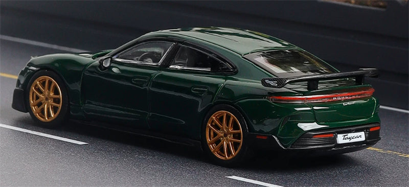 1:64 Porsche Taycan Turbo GT green Trends Hobby DIECAST Civil Car Model