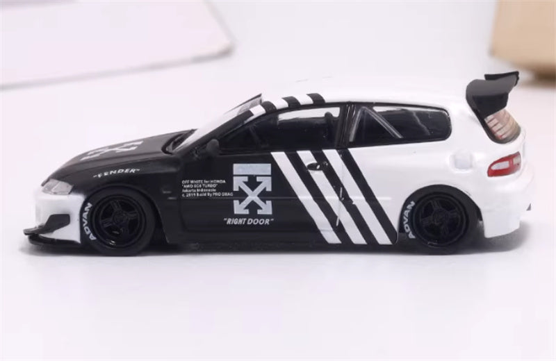 mymodelcollect Honda Civic EG6 Black white coating Limited Edition 999PCS ONLY 1:64 Car Pre-built Model view3