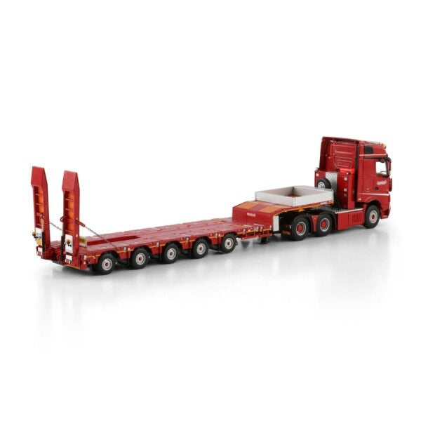 1:50 MERCEDES BENZ NOOTEBOOM RED LINE ACTROS MP5 6X4 MANOOVR 5 AXLE WSI Red Diecast Model