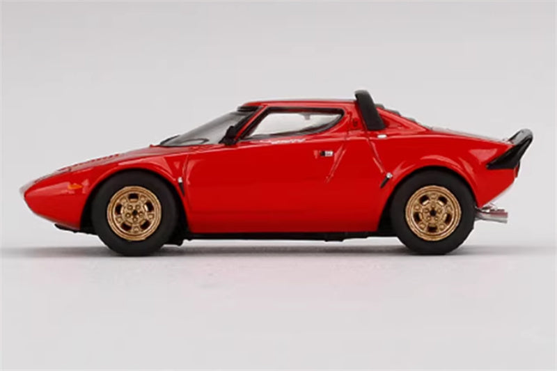 MINIGT Lancia Stratos HF Stradale Rosso Arancio left-hand drive red color box packaging 1:64 Car Pre-built Model view3