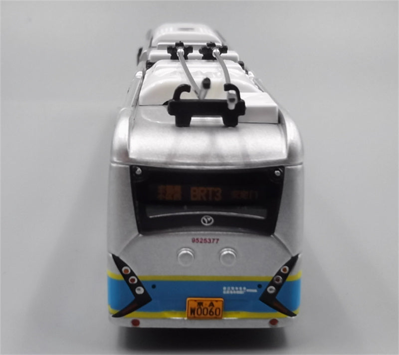 Beijing Public Transport BJD-WG180N Beijing Bus BTR3 Youth Civilization articulated trolley bus Beijing Bus Packaging Blue - Silver 1:110 Bus Pre-built Model view10