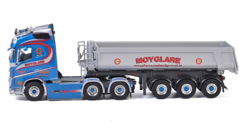 WSI  VOLVO FH4 GLOBETROTTER 6x2 TAG AXLE TIPPER TRAILER HALF PIPE - 3 AXLE Moyglare 1:50 Truck Pre-built Model