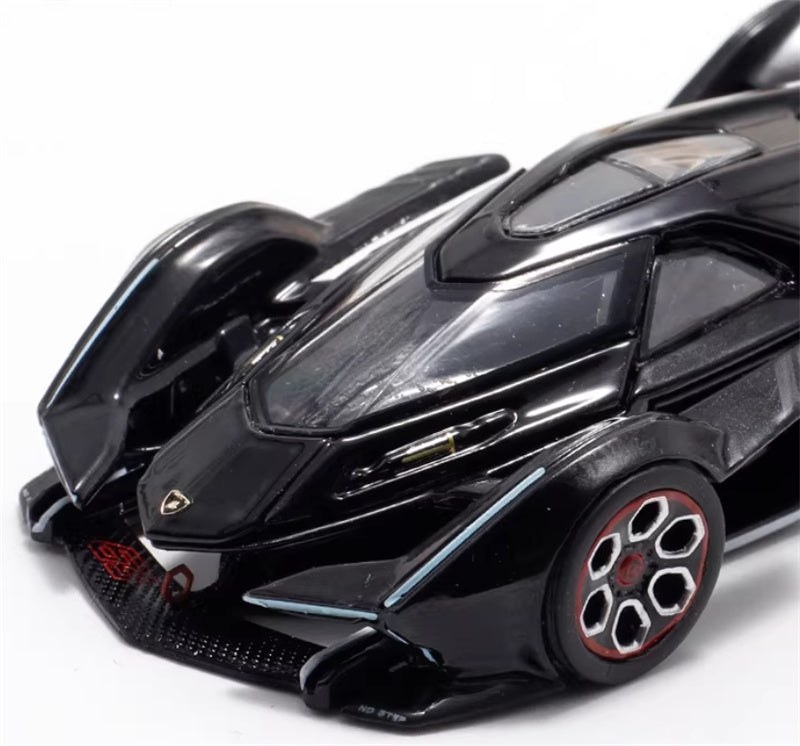 LeManFang Lamborghini V12 Vision VGT Concept Car Metallic Black 1:64 Car Pre-built Model view6