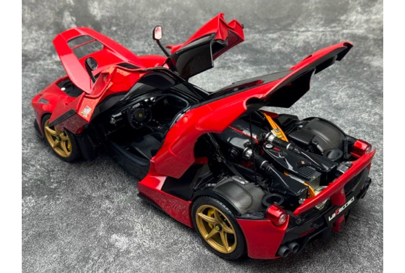 1:18 Ferrari LaFerrari  Standard Red Black Top - Gold Wheel BBR MODELS  DIECAST Model