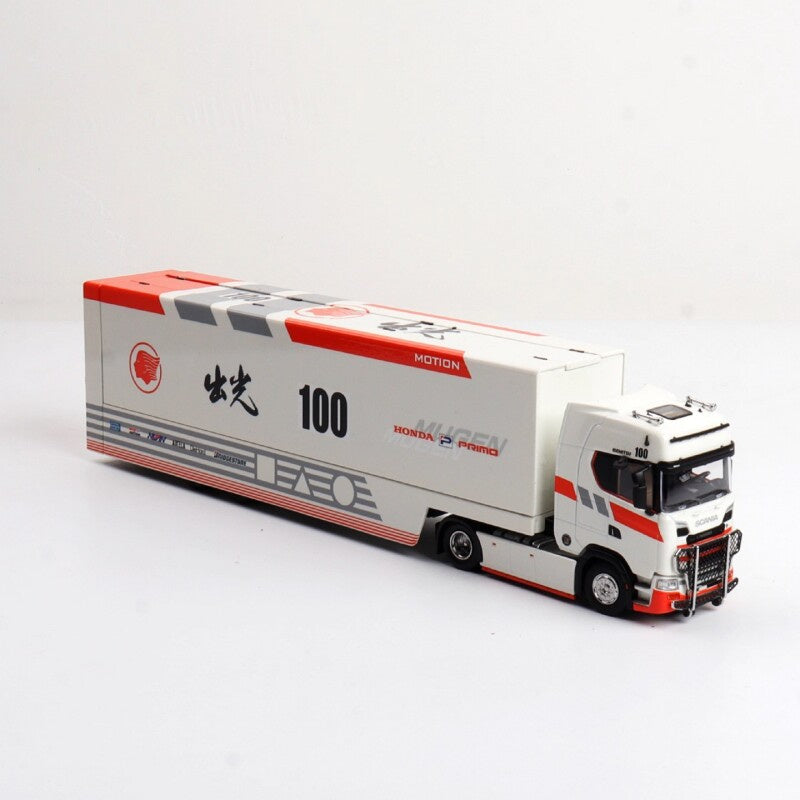 1:64 Scania S730 Honda Primo Chu Guang 100 Coating Red/White MAXWELL DIECAST Model