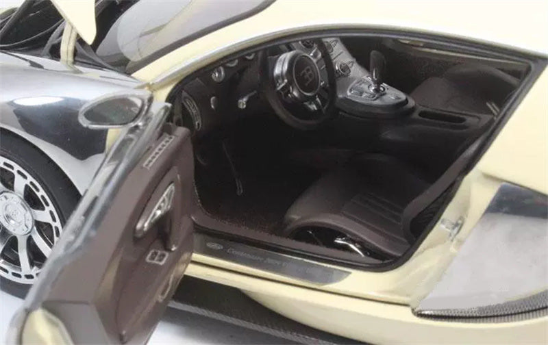 AUTOART Bugatti Veyron Ledition Centenaire Racing Cream White Silver Plated 1/18 DIECAST car