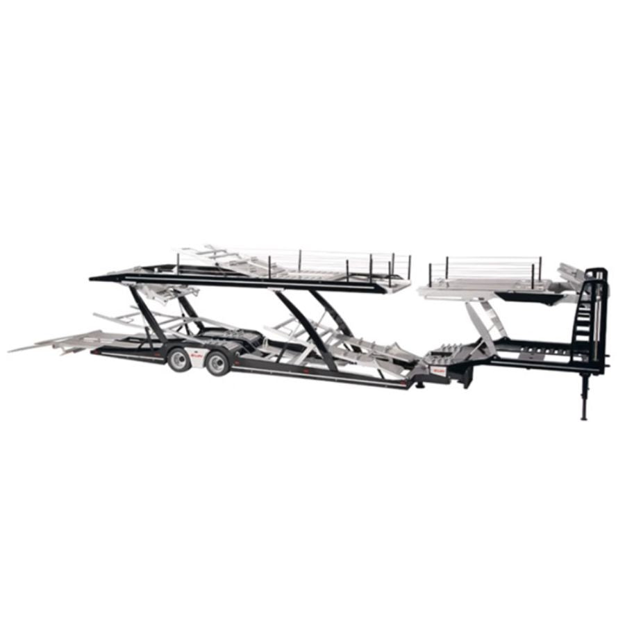 NZG SCANIA 730S Black V8 transport vehicle + double-layer trailer KIT 1:18 DIECAST Truck Lorry