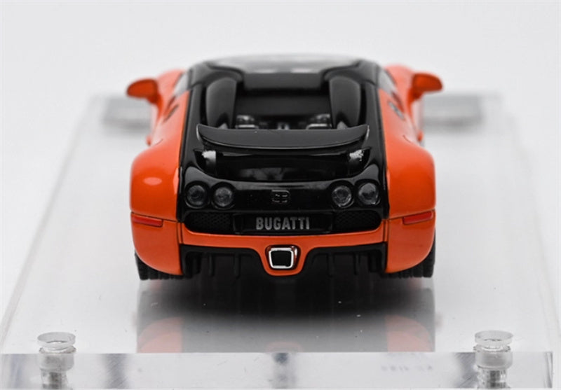 Mortal Bugatti Veyron Metal Orange Black Double Splicing 1:64 Car Pre-built Model view7
