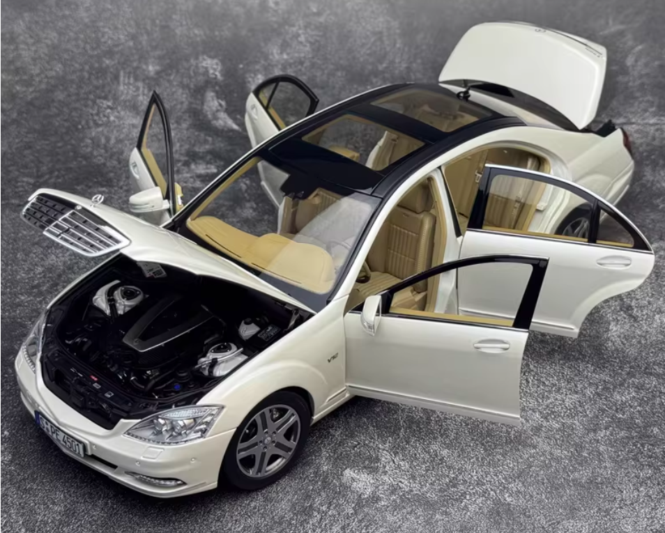 1:18 Mercedes-Benz S600L AMG W221  Diamond White  MOTORHELIX LTD 499PCS ONLY DIECAST car Model