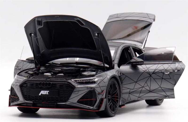 KengFai 2021 Audi RS7 C8 Sportback Grey line chart ABT 1:18 Car Pre-built Model