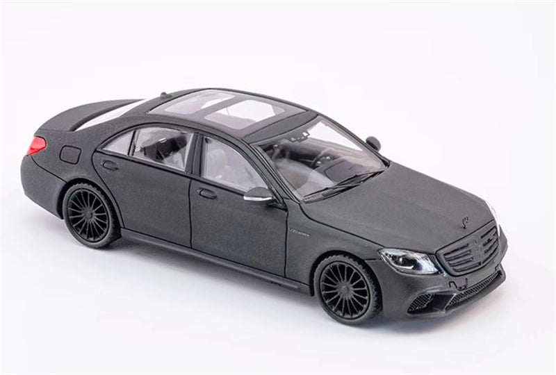KING MODEL Mercedes Benz S65 AMG W222 Matte Black Limited Edition 999PCS ONLY 1:64 Car Pre-built Model view3