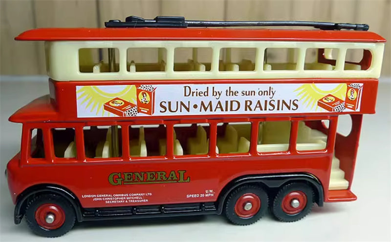 CORGI SUN MAID RAISINS London double decker bus tram red 1:76 Car Pre-built Model
