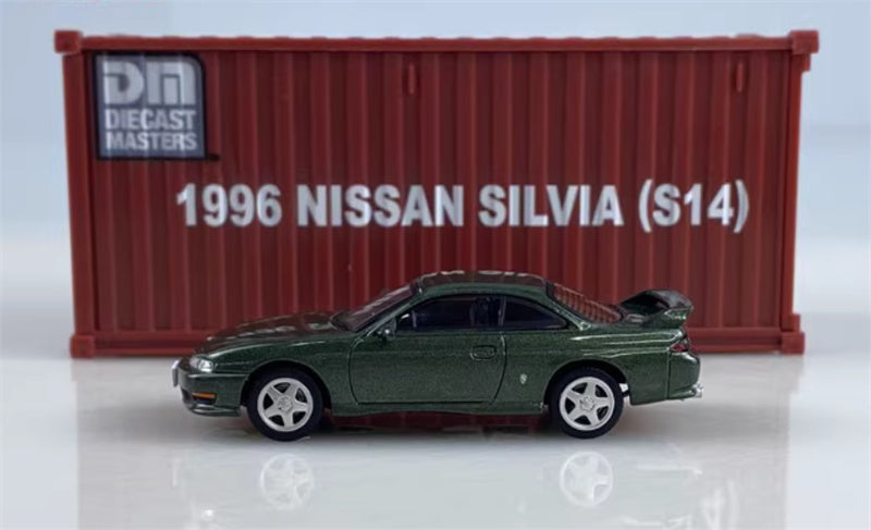 CATERPILLAR NISSAN SILVIA S14 green left-hand drive 1:64 Car Pre-built Model