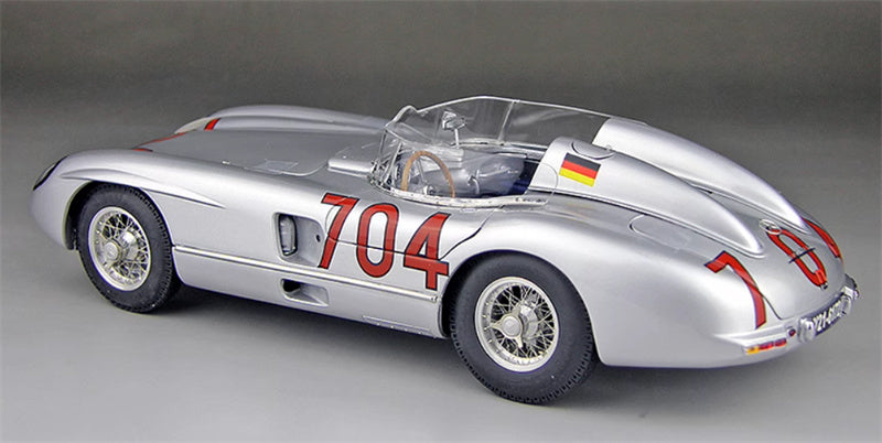 CMC Mercedes Benz 300 SLR Mille Miglia 1955 Herrmann #704 Limited Edition 2000PCS ONLY silver 1:18 Car Pre-built Model view5