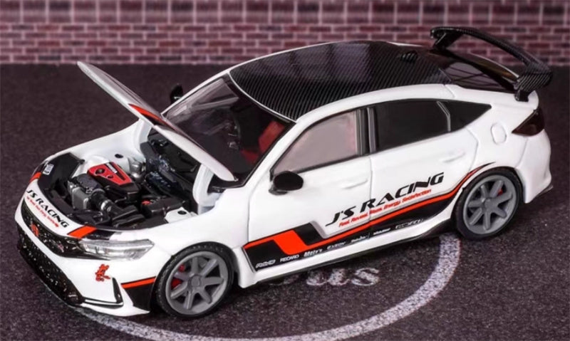 MOTORHELIX HONDA Civic Type R FL5 Racing White - red 1:64 Car Pre-built Model view1