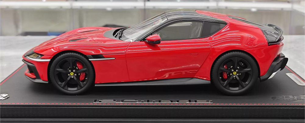 BBR MODELS Ferrari 12Cilindri Coupe Standard Red Sunroof Edition 1:18 Car Pre-built Model view4