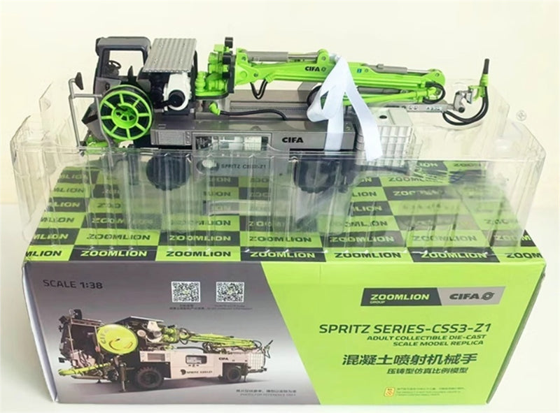 ZOOMLION CSS-3 concrete spraying robot arm 1:38 Truck Pre-built Model