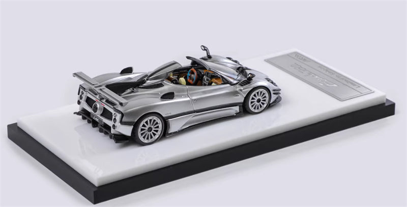 HKM Premium Pagani Zongta 760 Convertible Silver Limited Edition 999PCS ONLY 1:64 Car Pre-built Model view3