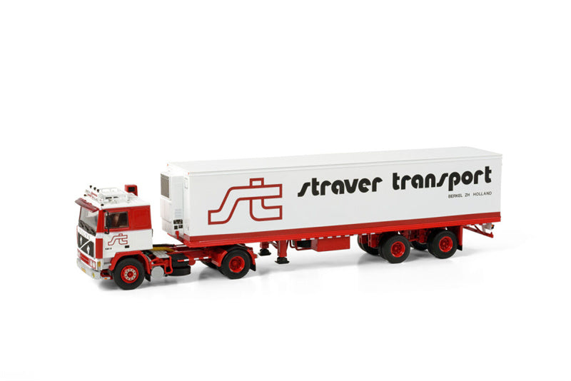 WSI VOLVO F12 4X2 CLASSIC REEFER TRAILER - 3 AXLE STRAVER 1:50 Truck Pre-built Model