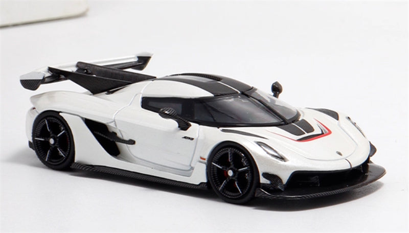 HKM Premium & BriScalemicro Koenigsegg Jesko Pearl White Limited Edition 500PCS ONLY 1:64 Car Pre-built Model view3