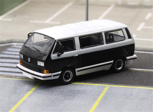 Master VW T3 Magway van Black white dual color 1:64 Car Pre-built Model view1