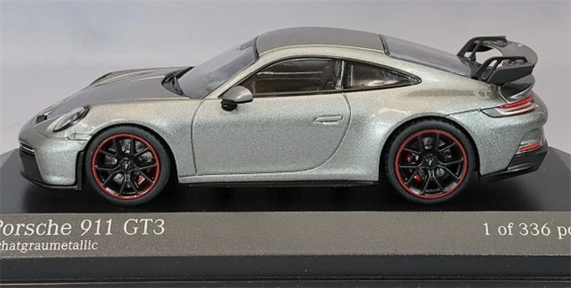1:43 Porsche 911 992 GT3 2020 Achatgraumetallic Black wheel - red circle  MINICHAMPS Limited Edition 336PCS ONLY DIECAST Car Model