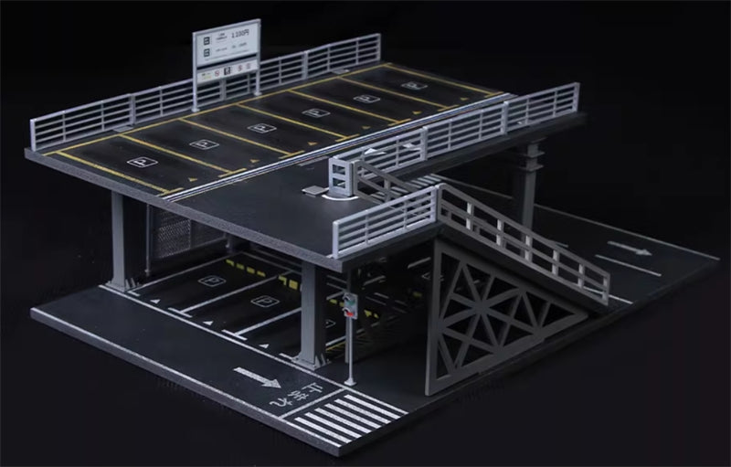 1:64 STEEL STRUCTURE PLATFORM PARKING SCENE F Version MoreArt ABS Model Kit