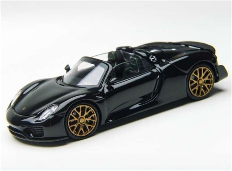TimeMicro Porsche 918 Spyder Black Gold Wheel Regular Version 1:64 car Pre-built Model view1